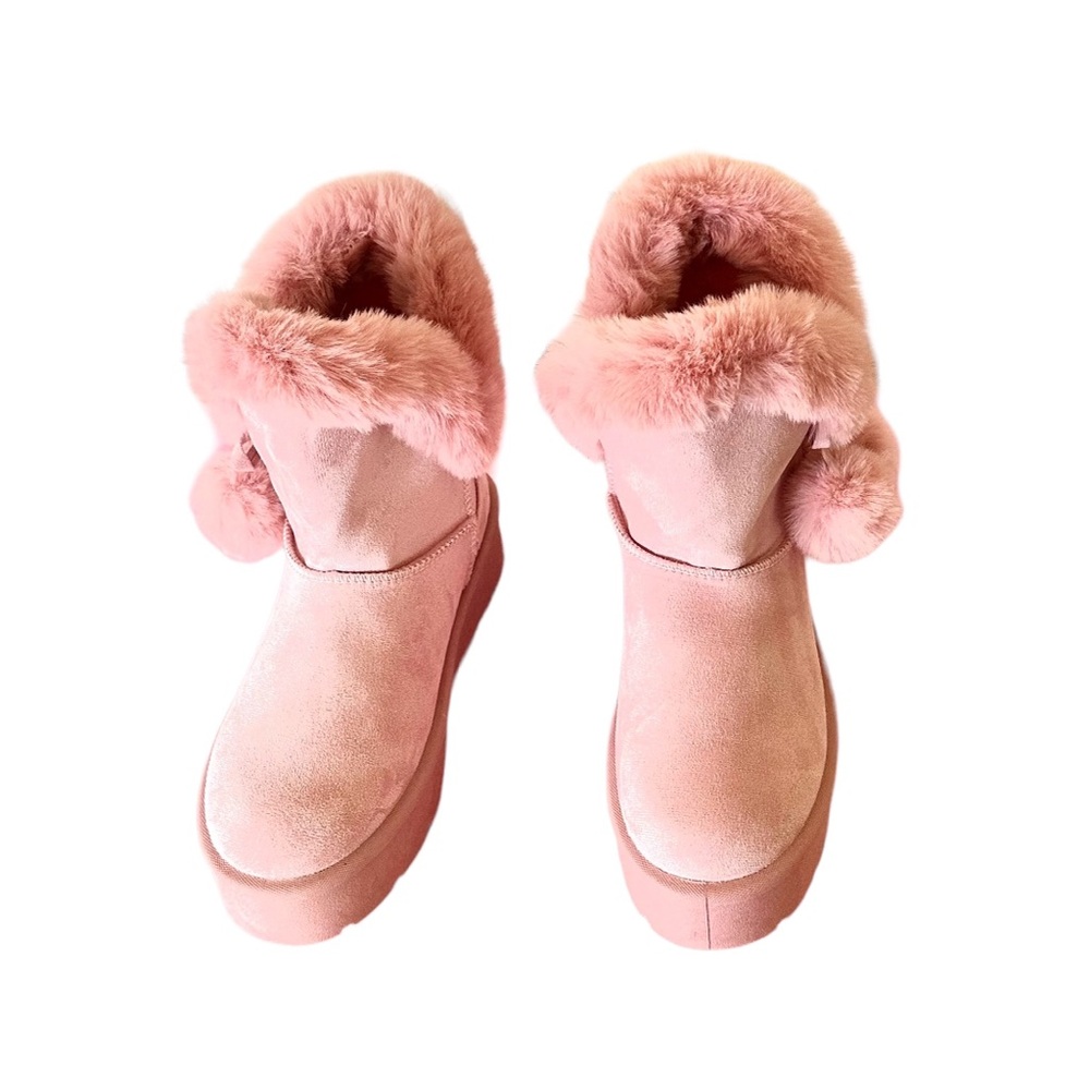 Pretty in Pink Platform booties. Super soft inside.